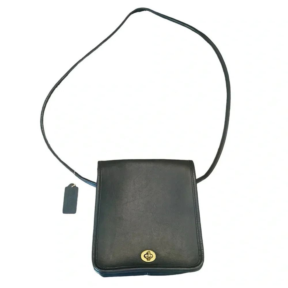 Coach Vintage Black Leather Compact Pouch C4B-9620 - Picture 7 of 16